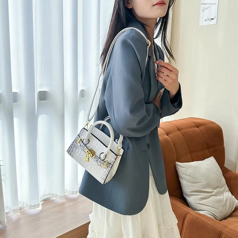 Yalu PU One Shoulder Handbag Women's White/Gray/Black/Khaki/Brown/Pink-1