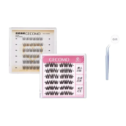 GECOMO Широкий Набор Рыбка Ласточкин хвост + Маленький цветок Кудрявый Клей Бесплатно Накладные ресницы Комбинация Натуральный Увеличивающий Стиль