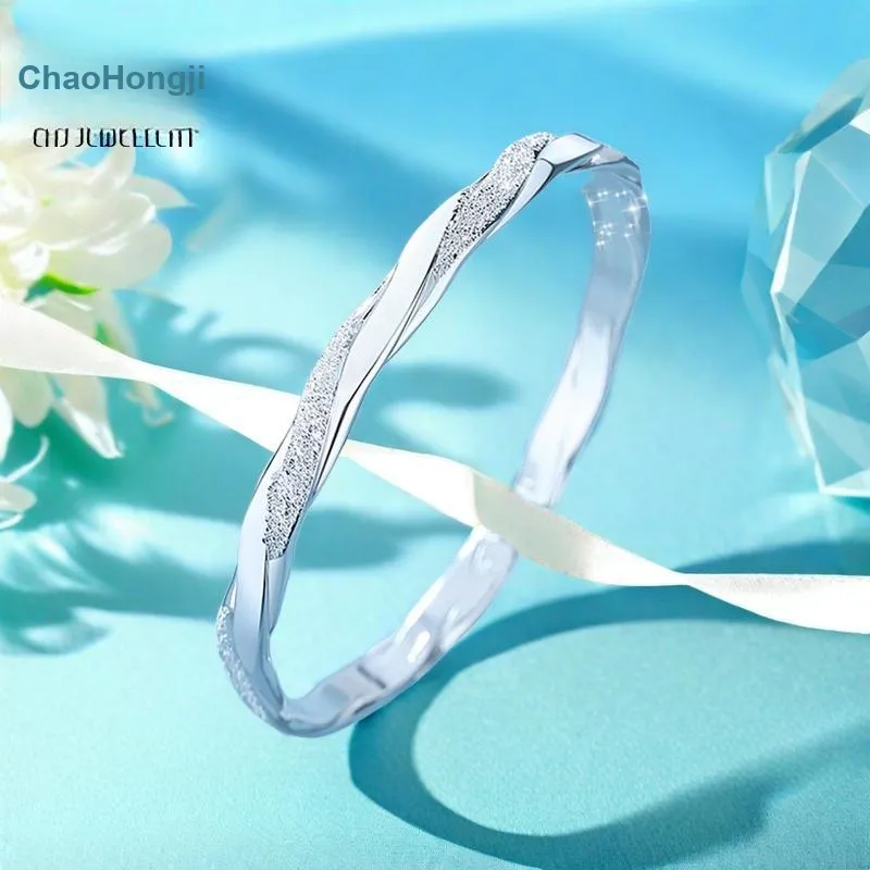 CHAOHONGJI 999 Fine Silver Bangles Women's-4