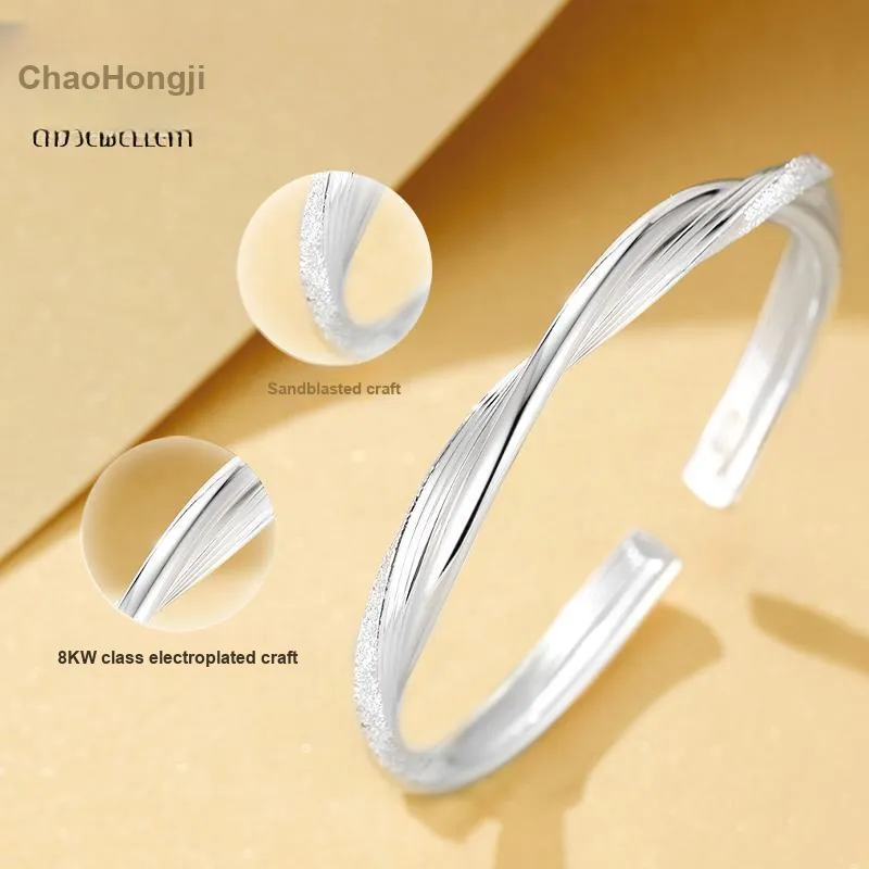 CHAOHONGJI 999 Fine Silver Bangles Women's-2