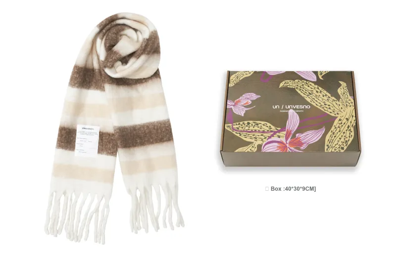 UNVESNO Faux Cashmere Knit Scarves Unisex-4