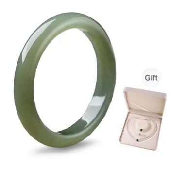 Beth Jewelry Hetian Jade Bangles Pale Greenish White Jade Women's