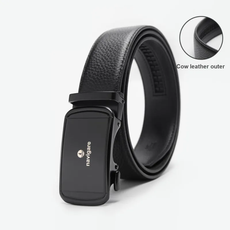 NAVIGARE Cow Leather Belts Men's Width 3.55cm-1