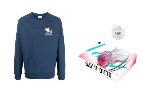 Maison Kitsune Back To Series Sweatshirts Men Blue - Gift Box Sets