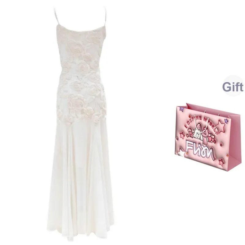 FLIM Slip Dresses Women's White Bear Box-1