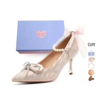 Xingdiman Slim Heel High Heels Women's Silver Champagne Gold [ Gift Box Set ]