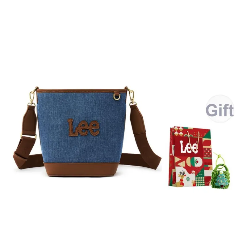 Lee Fabric Shoulder Bag, Bucket Bag, Crossbody Bag Regular Women's Denim Blue-0