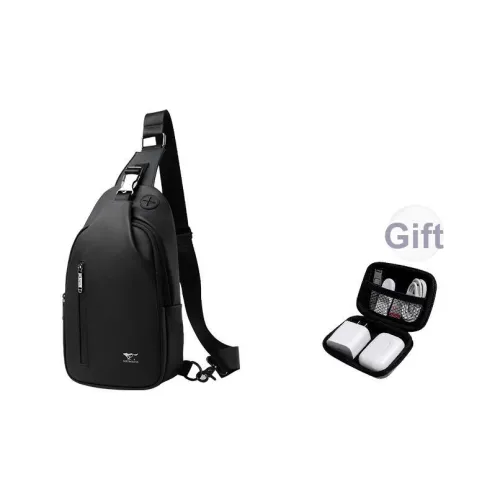 SEPTWOLVES Кожа PVC Мембрана Сумка через плечо Банан Сумка через плечо QPL Стандартная Мужская Черная