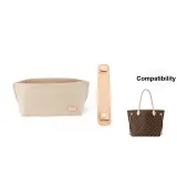 NF Medium Size Beige Liner+Vegetable Tanned Leather Shoulder Pads 23cm (Vegetable Tanned Cow Leather)