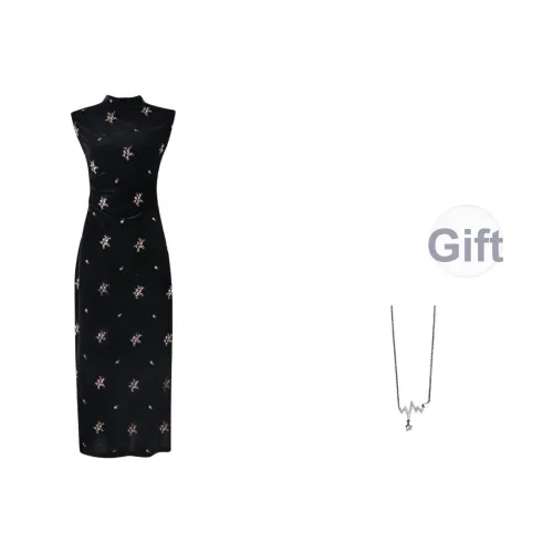 GVVUR Черный Женские Ципао