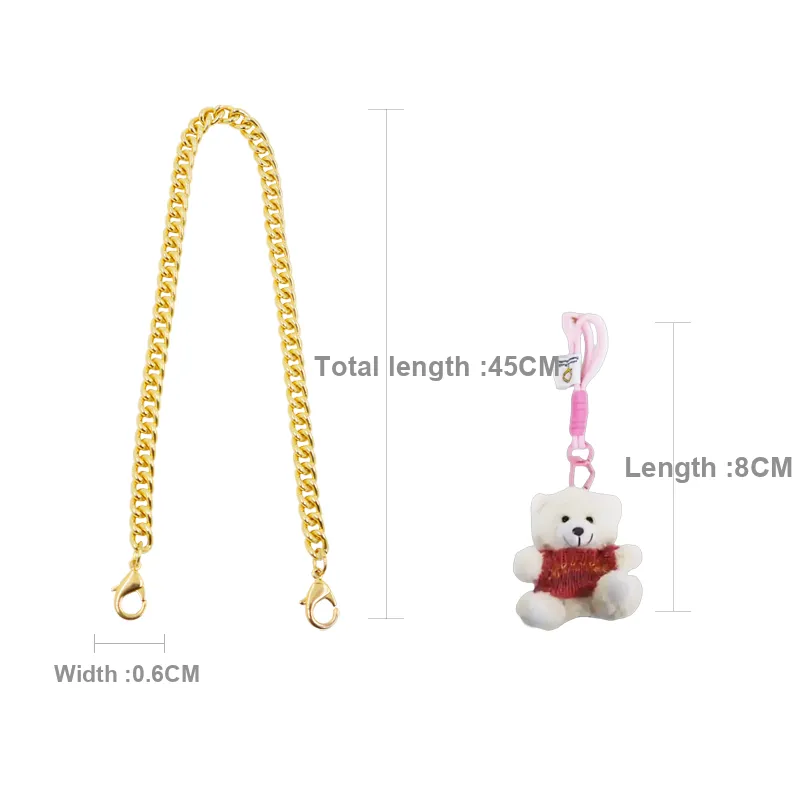 Metal Bag Chain Shoulder Strap Women's Gold-1