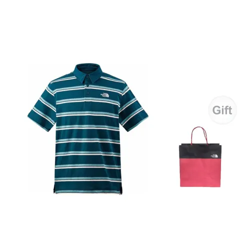 THE NORTH FACE Polo Shirts Men Blue With Gift Bag