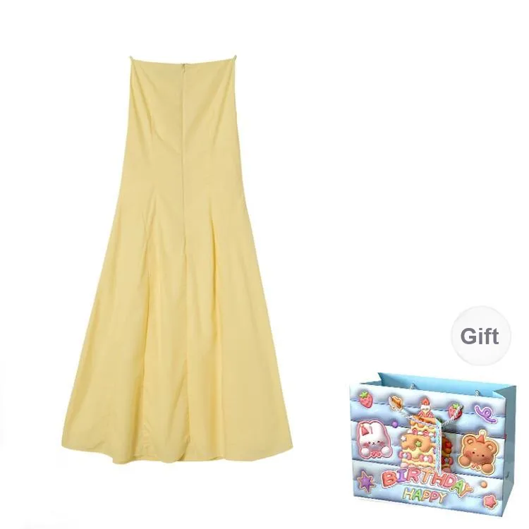 QUIET ANGEL Slip Dresses Women's Yellow Shopping Bag-1