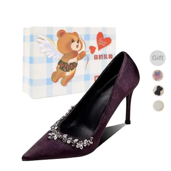 NTOZE Slim Heel High Heels Women's Purple