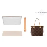 [Set of 3]Vegetable Tanned Leather Shoulder Strap Pad+Liner Beige+Bottom Pad