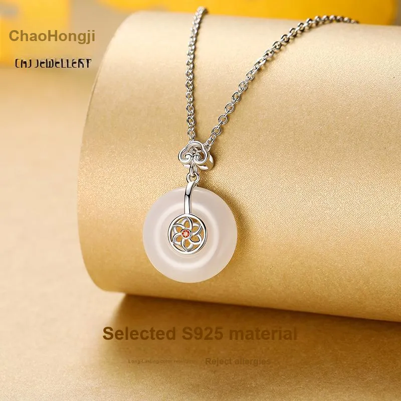CHAOHONGJI Natural Chalcedony Necklaces Women's-3
