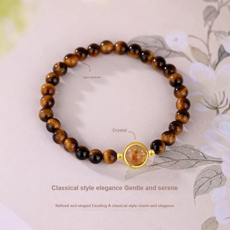 JINLIUFUJIXIANG Natural Tiger's Eye Stone Bracelets Unisex-3