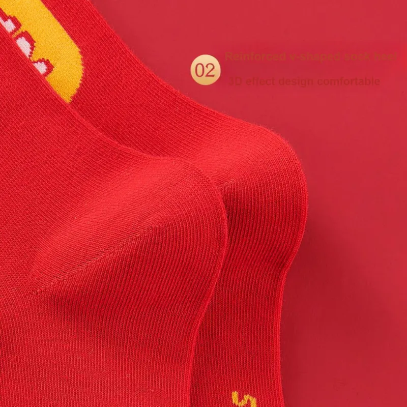 MIIOW Mid Calf Socks Men's 5 Pack Red-3