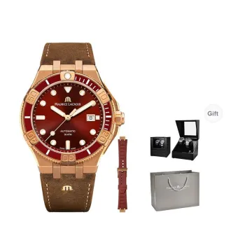 MAURICE LACROIX Automatic Mechanical Movement Men's Watches Watch 43 Green Dial Copper Watch Case Cowhide Strap