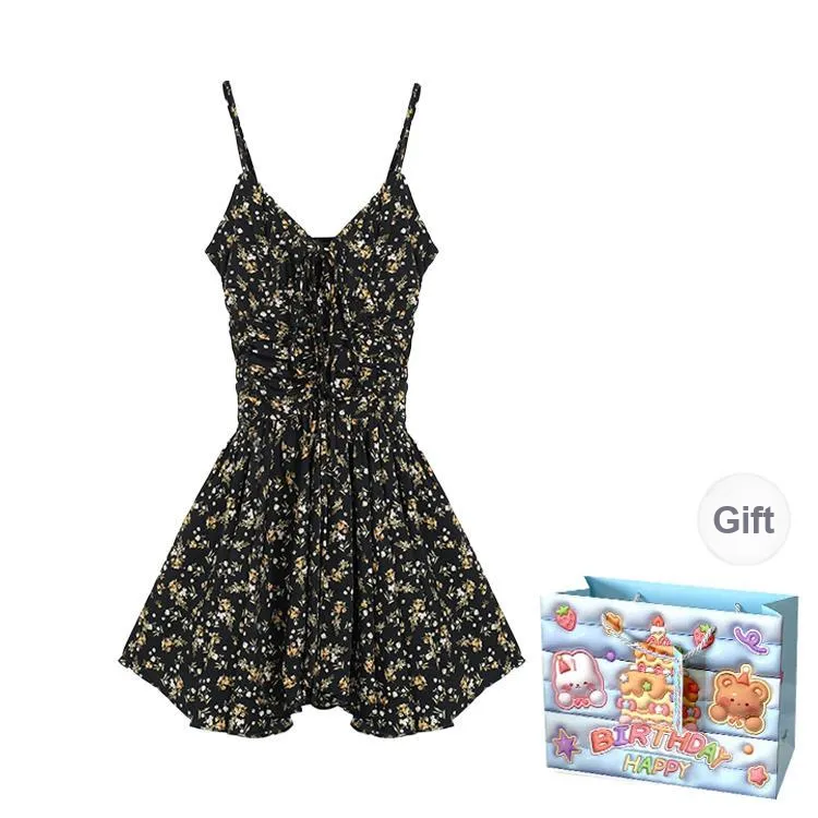 REMOULD Slip Dress Women's Black Floral-0