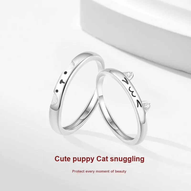 Master Kim Sterling Silver Romantic Lover Adjustable Opening Ring Unisex-1