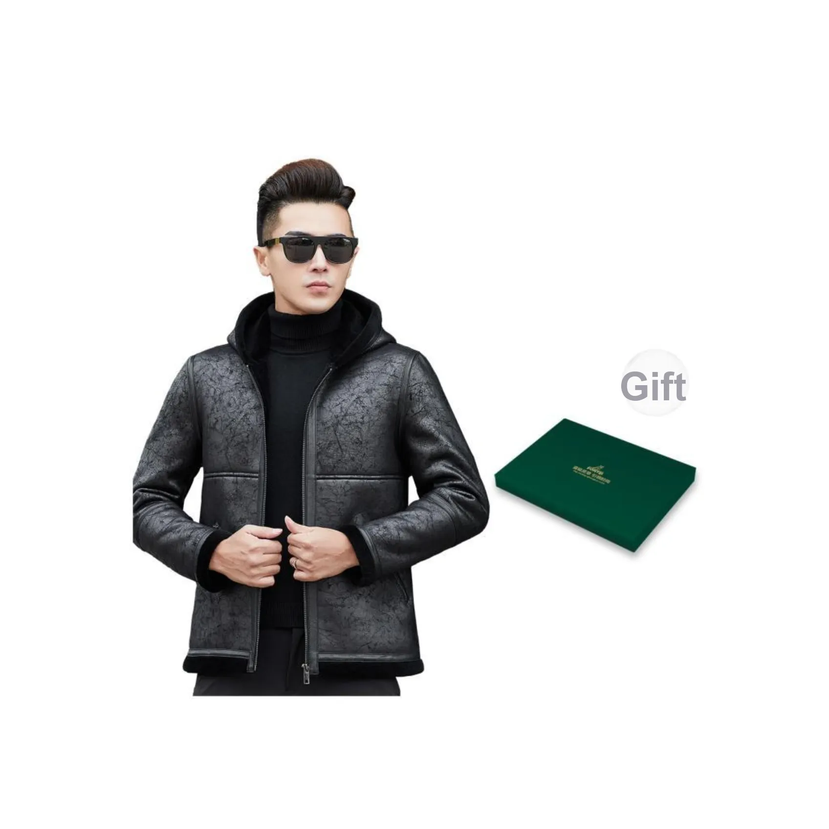 FORTEI Leather Jacket Men's Black