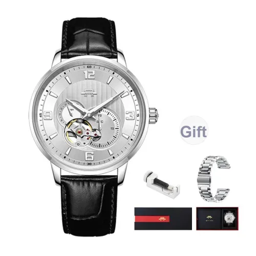 Beijing Автоматический Механический Movement Мужские часы Hunter Series, 42,5 мм, серебряные