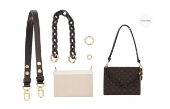 Lan Bao Fan Cow Leather Bag Straps Women's Brown