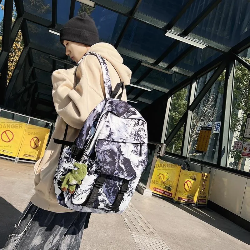 KAMLUI Nylon Backpack Unisex Gray/Black/Khaki/Green/Blue/Pink-4