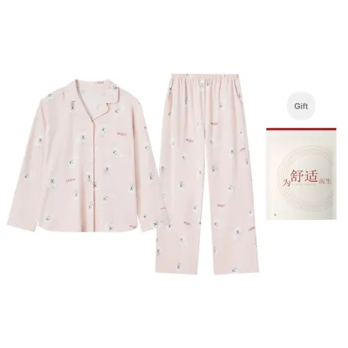 Red Beans At Home Pajama Set Women's Pink