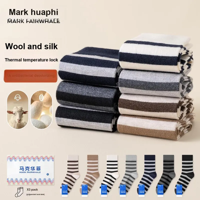 FAIRWHALE Mid Calf Socks Unisex 3 Pack-14
