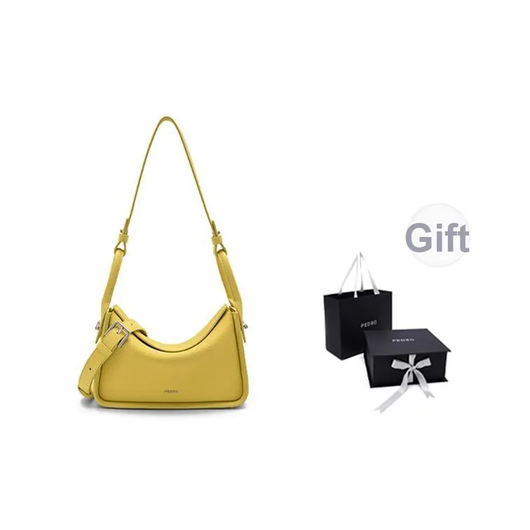 PEDRO Cow Leather Crossbody Bag, Shoulder Bag Small Size Women's Yellow