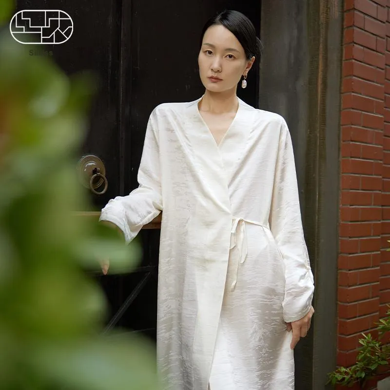 SILKISS Pajama Robe Women's Tea White-1