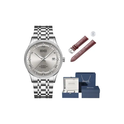 BEXEI Master Collection Автоматический Механический Механизм Нержавеющая Сталь Ремешок Часы Мужские Серебристый Циферблат