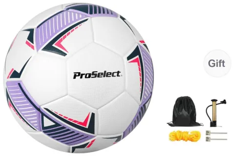 ProSelect Size 5 Soccer PU Seamless Thermal bonding Unisex White Purple
