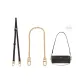 [Gold]Brown Adjustable Crossbody Shoulder Strap+Decorative Chain