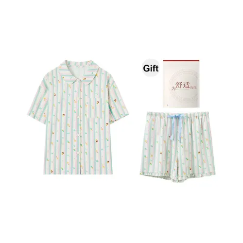 Red Beans At Home Пижама Набор Летний Женский SALT Синий