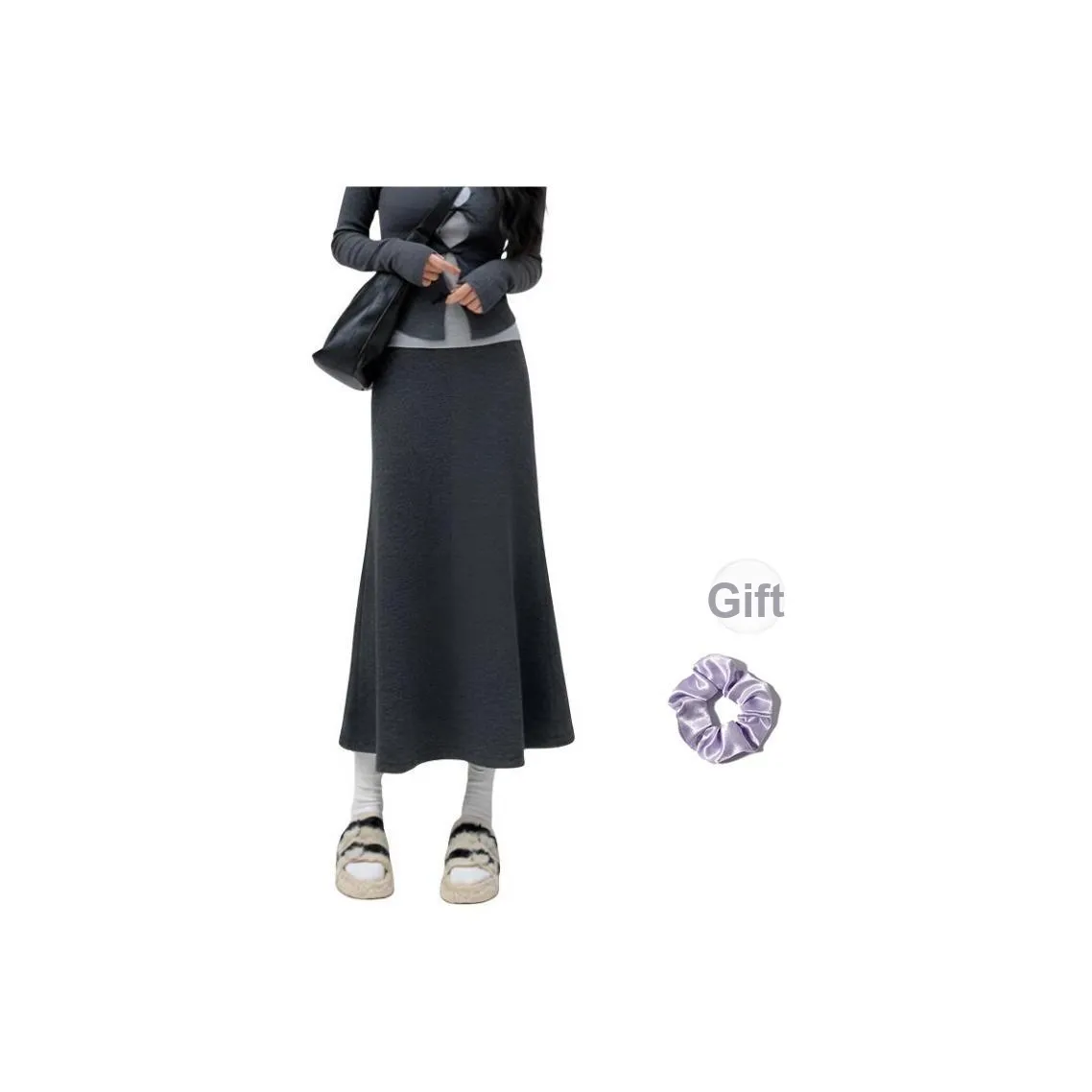 OUKEJI Повседневный Длинный Юбка Женские