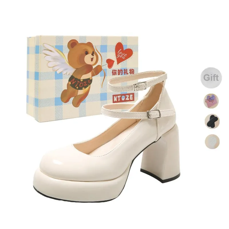 NTOZE Chunky Heel High Heels Women's Gift Box Set-5