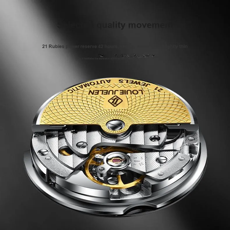 LOUIE JUELEN Automatic Mechanical Movement Watch Men's Watches Silver Dial-20