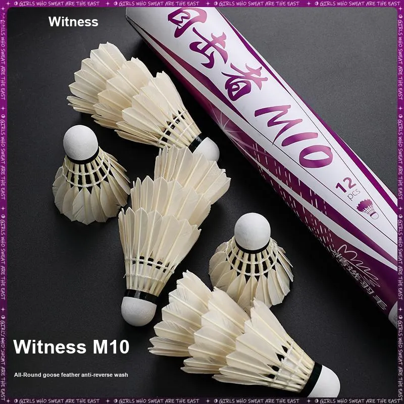 WITESS 12 Pack Goose Feather Shuttlecocks-4