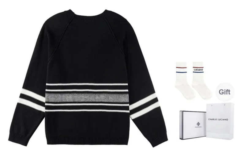 Charlie Luciano Sweater Unisex Black White-7