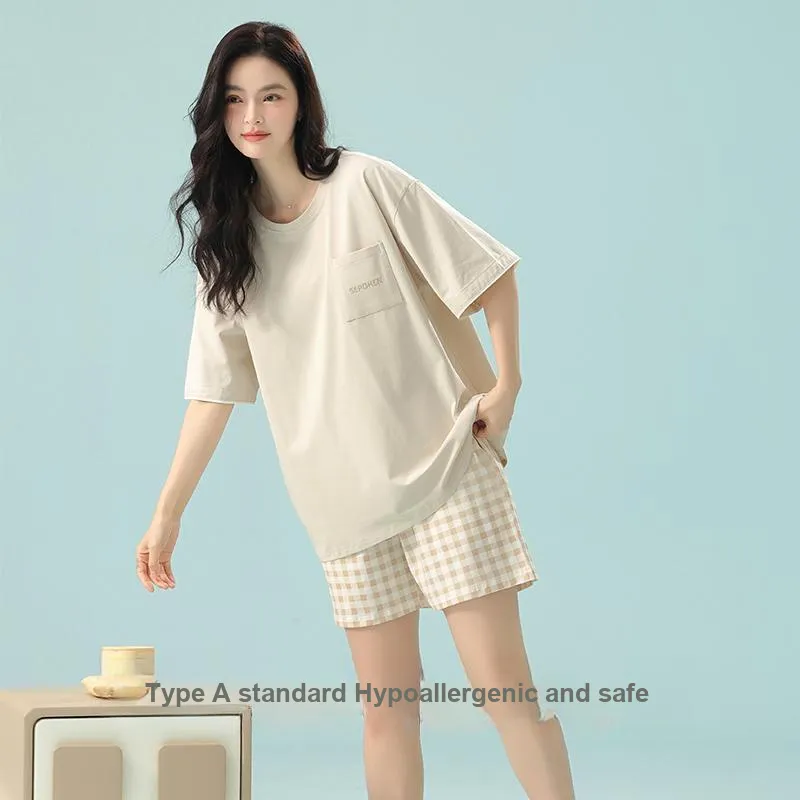 XIAFENYAN Pajama Set Women's Apricot-6