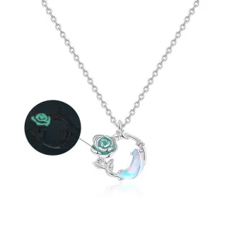KINGFOCUS 925 Sterling Silver Necklace Anniversary Of Love Confession Gift Women's