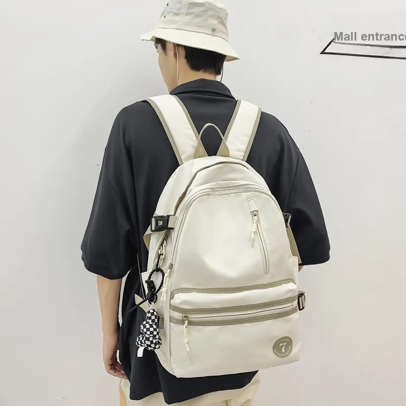 Alcohol Dragon Nylon Fabric Backpack Unisex Red/pink/black/white-20
