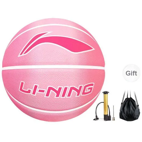 LiNing Rubber Basketball Pink Size 7 Training Unisex