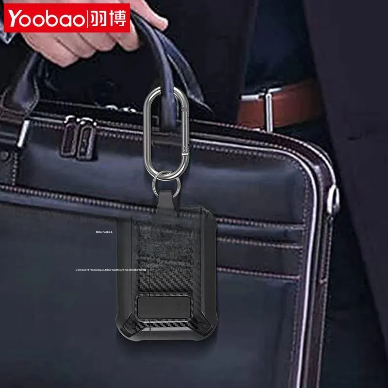 Yoobao Compatibility AirPods4 TPU Carbon Fiber Texture Lock Design Headphone Cases-7