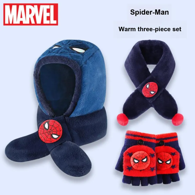 Disney Marvel Series Polyester Hoods & Plush Hats 2024 Model Kids' Navy Blue Blue Black-7