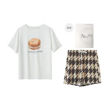 Red Beans At Home Pajama Set Women's Shopping Bag White
