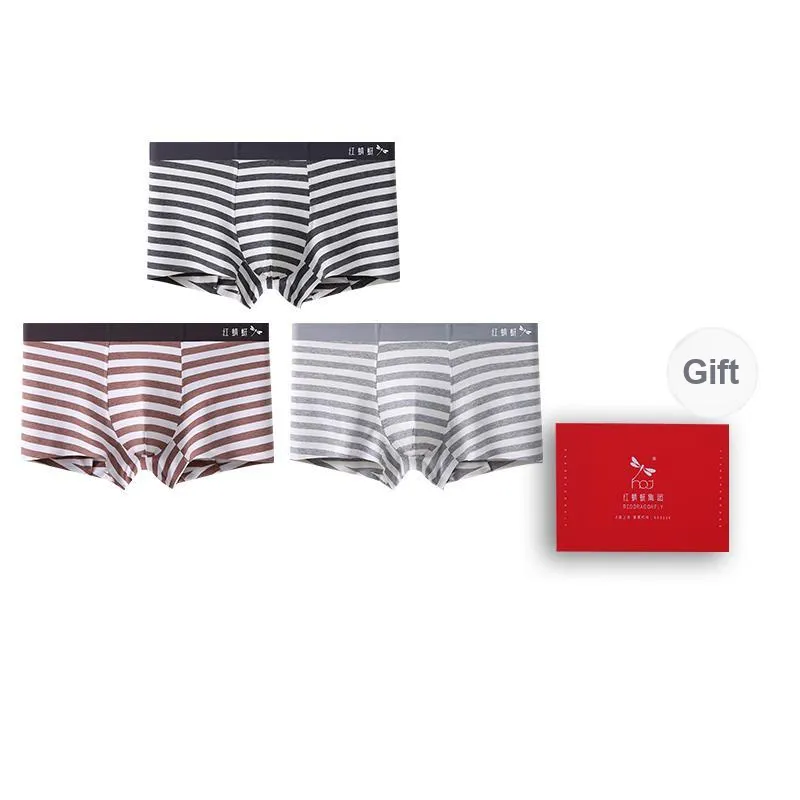 RED DRAGONFLY Cotton Panties Men's 3 Pack Gift Box Set-10